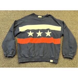 Pull & Bear Paradise League Sweatshirt Mens XL Navy Blue Fleece Lined Cotton